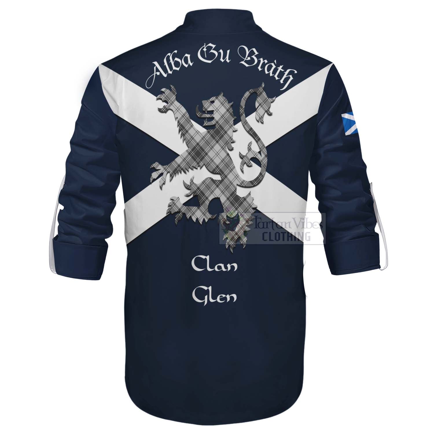 Tartan Vibes Clothing Glen Tartan Lion Rampant Ghillie Kilt Shirt Proudly Display Your Heritage with Alba Gu Brath and Clan Name