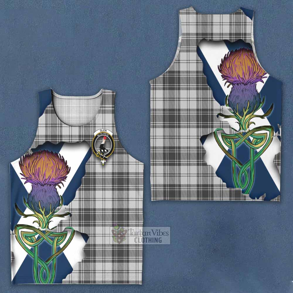 Tartan Vibes Clothing Glen Tartan Family Crest Men's Tank Top Scottish Thistle Celtic Inspired