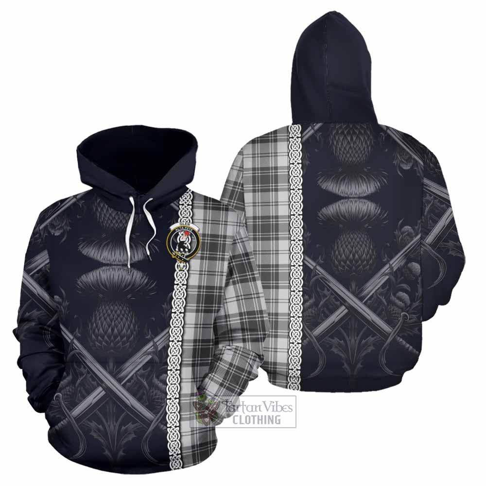 Tartan Vibes Clothing Glen Tartan Hoodie with Family Crest Cross Sword Thistle Celtic Vibes