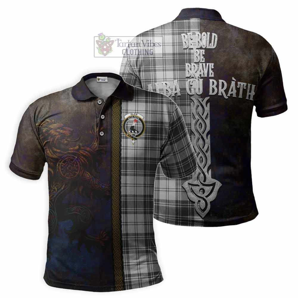 Tartan Vibes Clothing Glen Tartan Family Crest Polo Shirt Alba Gu Brath Be Brave Lion Ancient Style