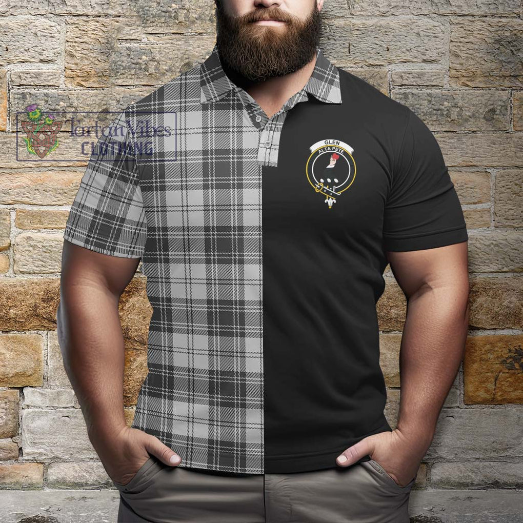 Glen Tartan Polo Shirt with Family Crest and Half Of Me Style - Tartanvibesclothing Shop