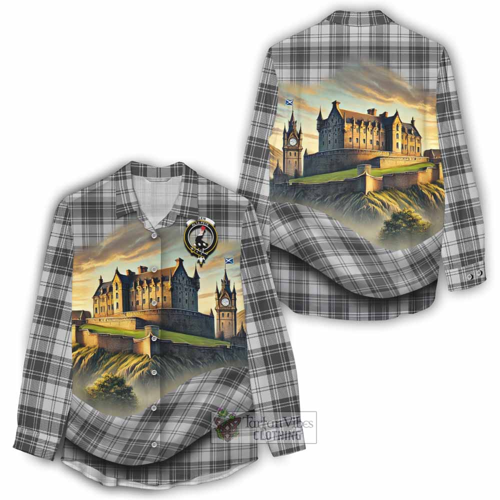 Tartan Vibes Clothing Glen Tartan Family Crest Women's Casual Shirt with Scottish Ancient Castle Style