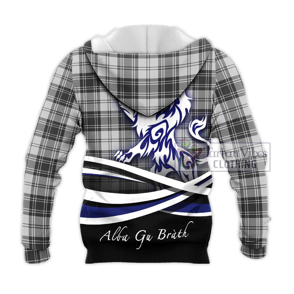 Glen Tartan Knitted Hoodie with Alba Gu Brath Regal Lion Emblem - Tartanvibesclothing Shop