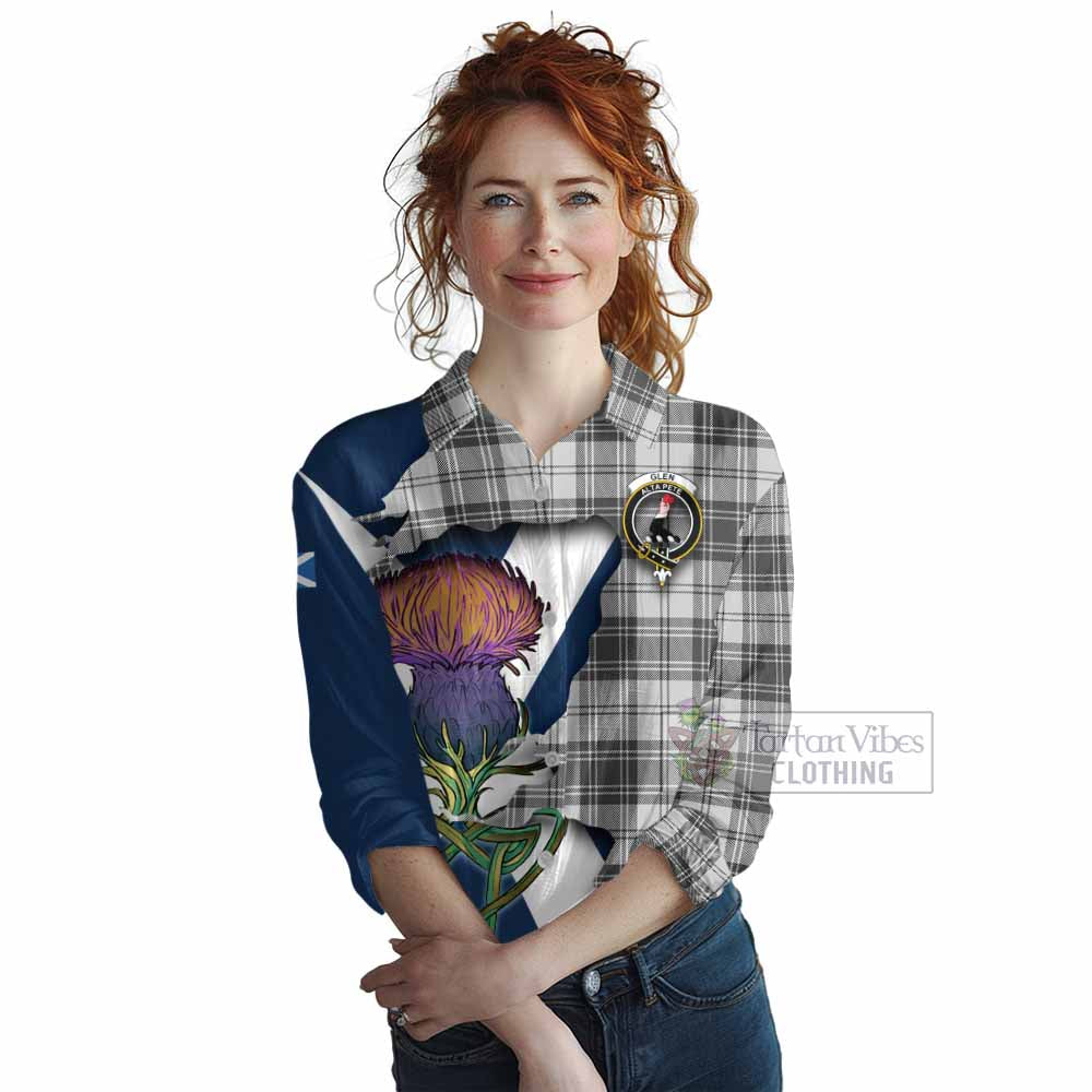 Tartan Vibes Clothing Glen Tartan Family Crest Women's Casual Shirt Scottish Thistle Celtic Inspired
