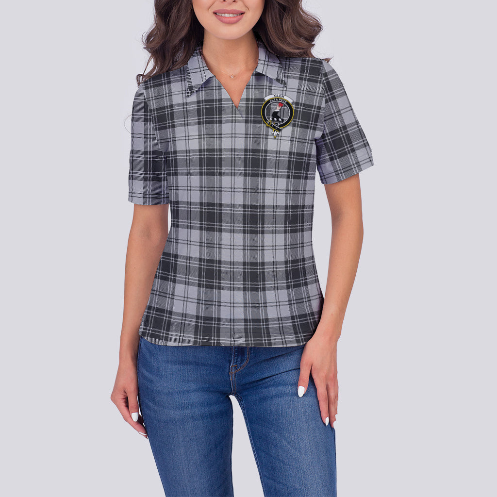 glen-tartan-polo-shirt-with-family-crest-for-women