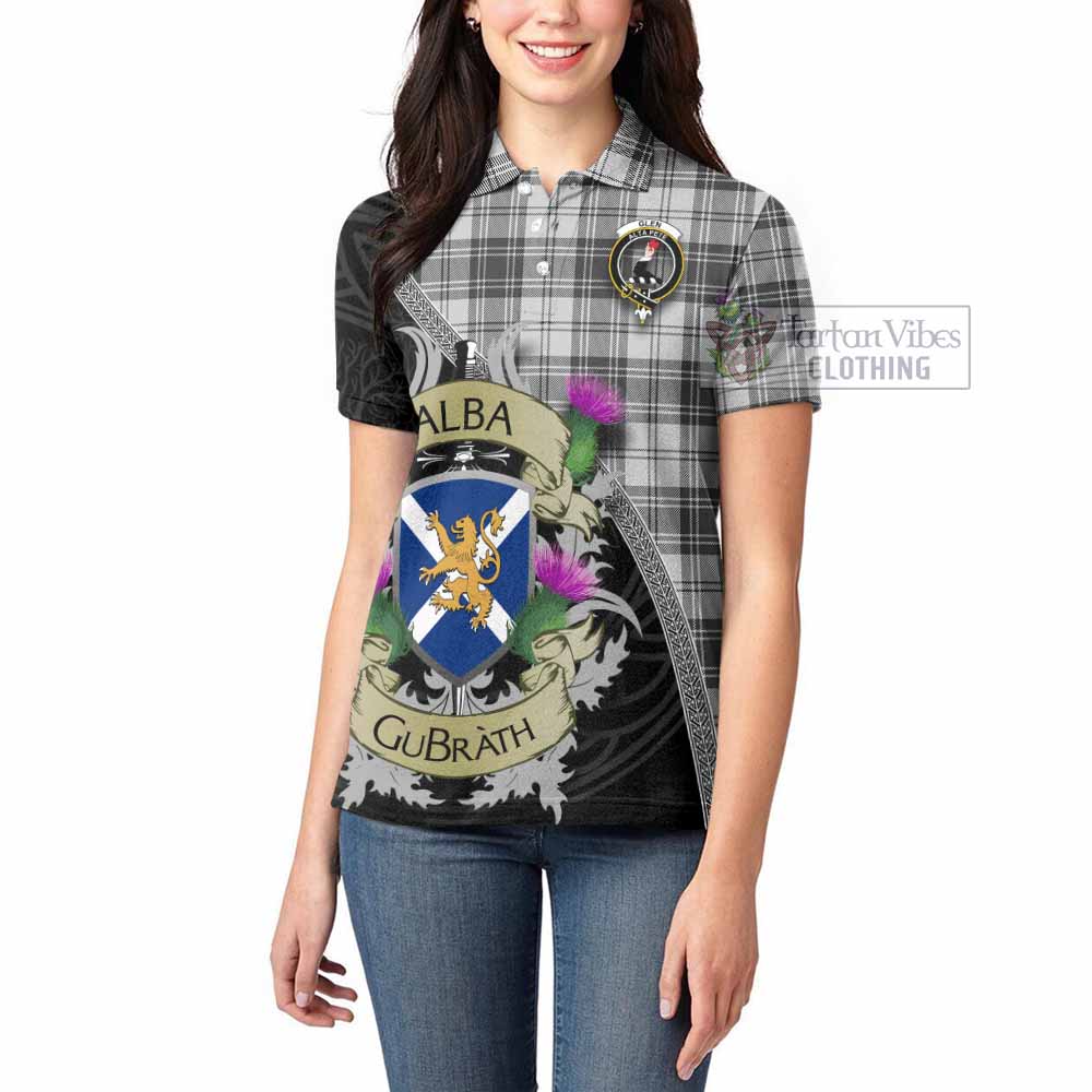 Tartan Vibes Clothing Glen Tartan Family Crest Women's Polo Shirt Lion Rampant Royal Thistle Shield Celtic Inspired