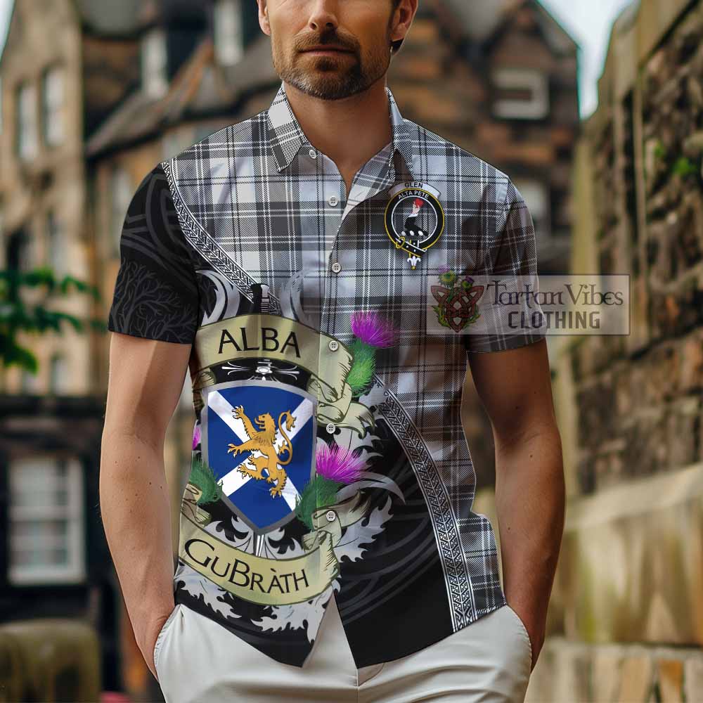 Tartan Vibes Clothing Glen Tartan Family Crest Short Sleeve Button Shirt Lion Rampant Royal Thistle Shield Celtic Inspired