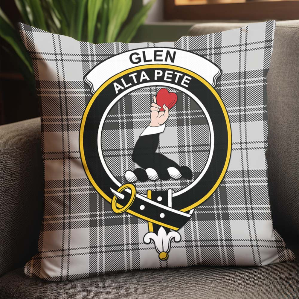 Glen Tartan Pillow Cover with Family Crest - Tartanvibesclothing