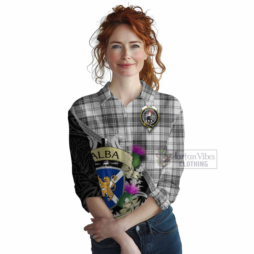 Tartan Vibes Clothing Glen Tartan Family Crest Women's Casual Shirt Lion Rampant Royal Thistle Shield Celtic Inspired