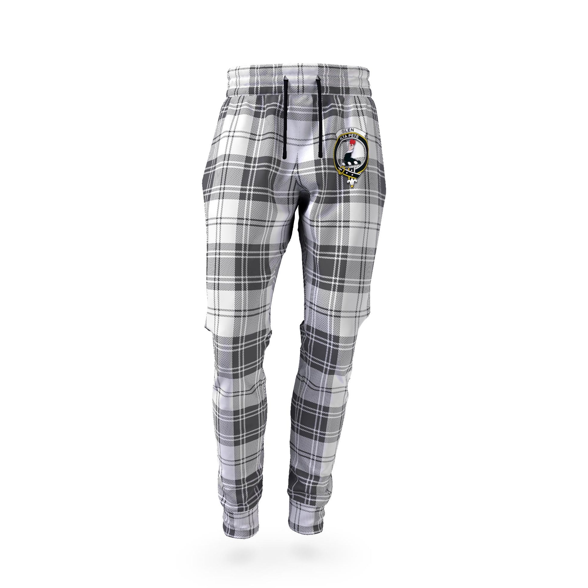 Glen Tartan Joggers Pants with Family Crest - Tartan Vibes Clothing