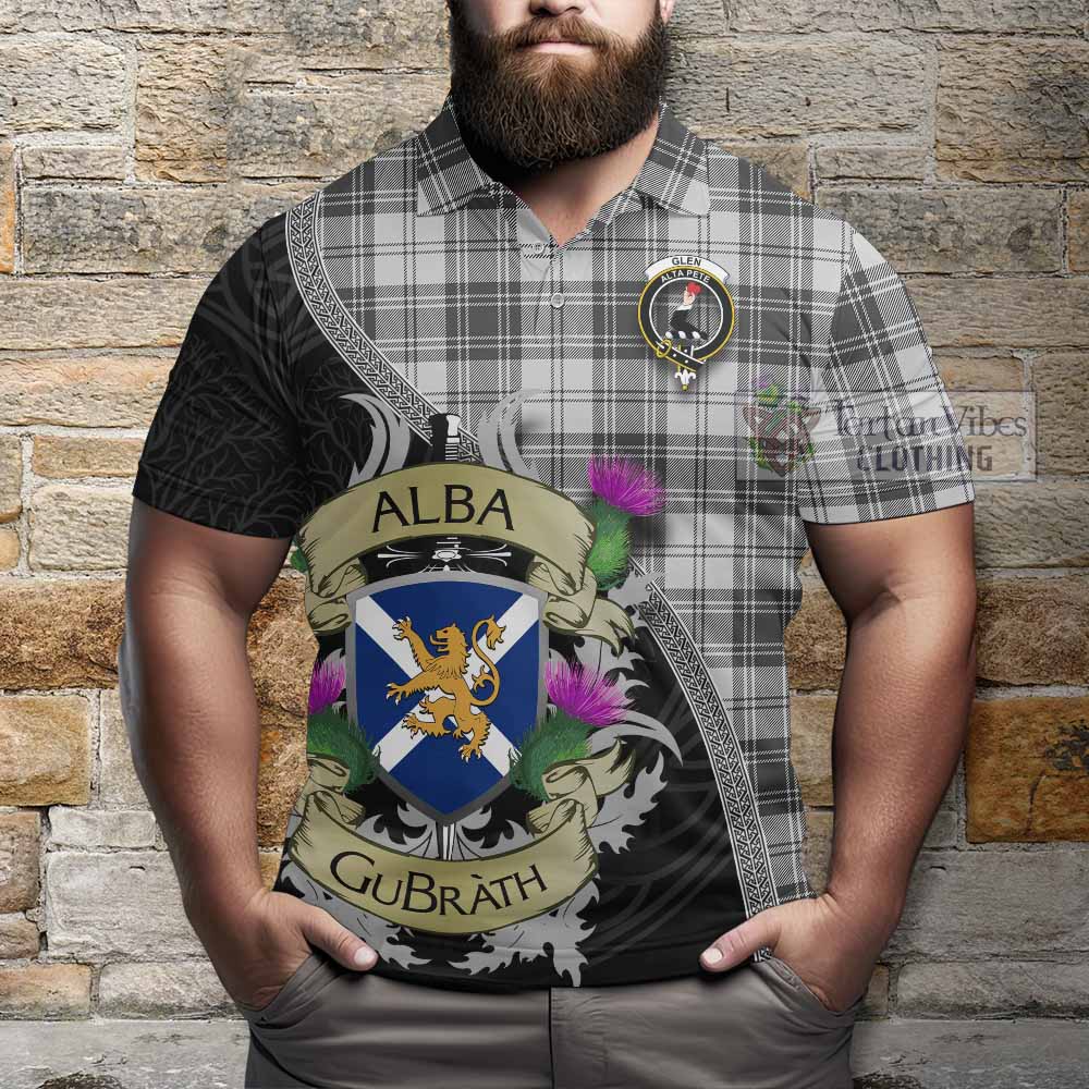 Tartan Vibes Clothing Glen Tartan Family Crest Polo Shirt Lion Rampant Royal Thistle Shield Celtic Inspired