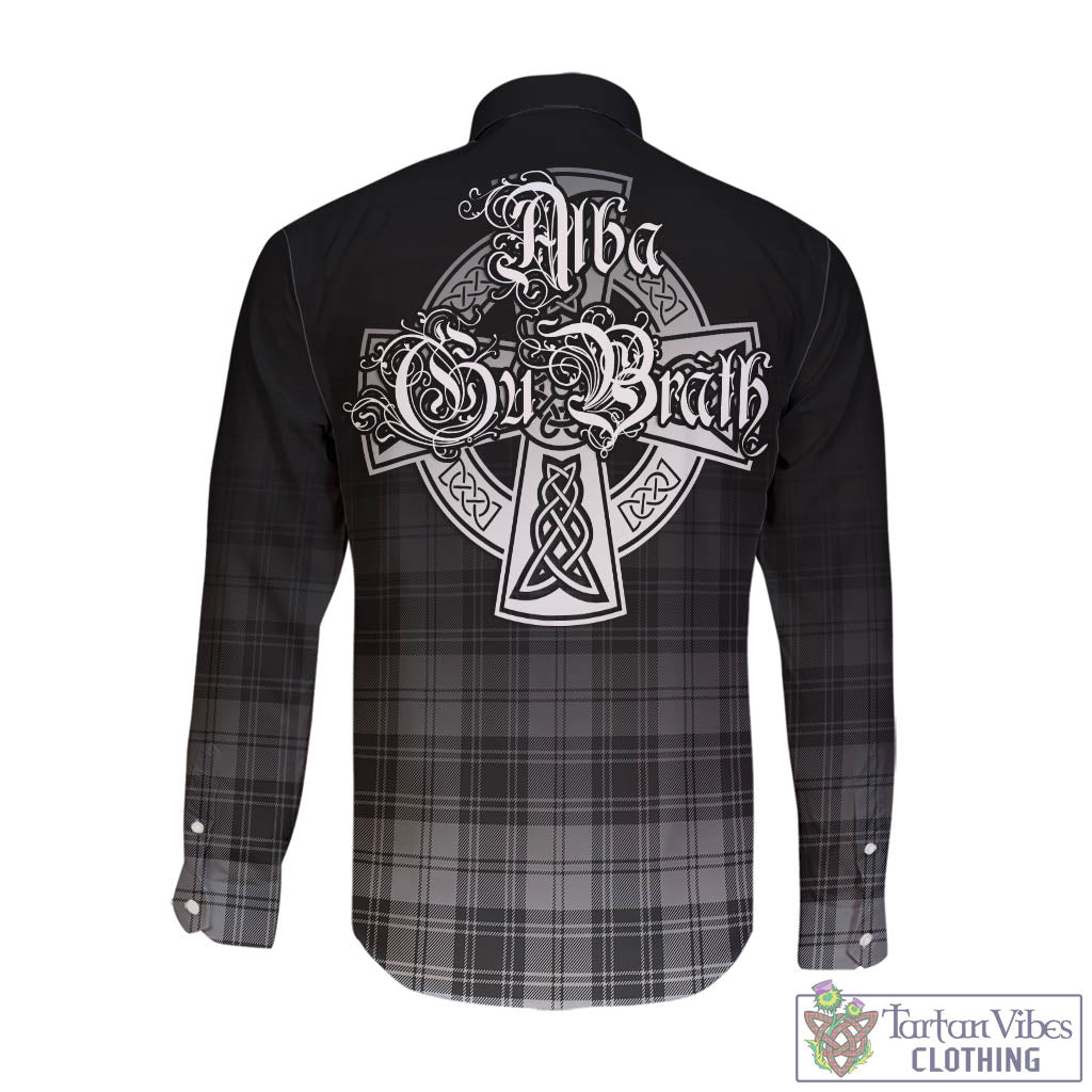 Tartan Vibes Clothing Glen Tartan Long Sleeve Button Up Featuring Alba Gu Brath Family Crest Celtic Inspired