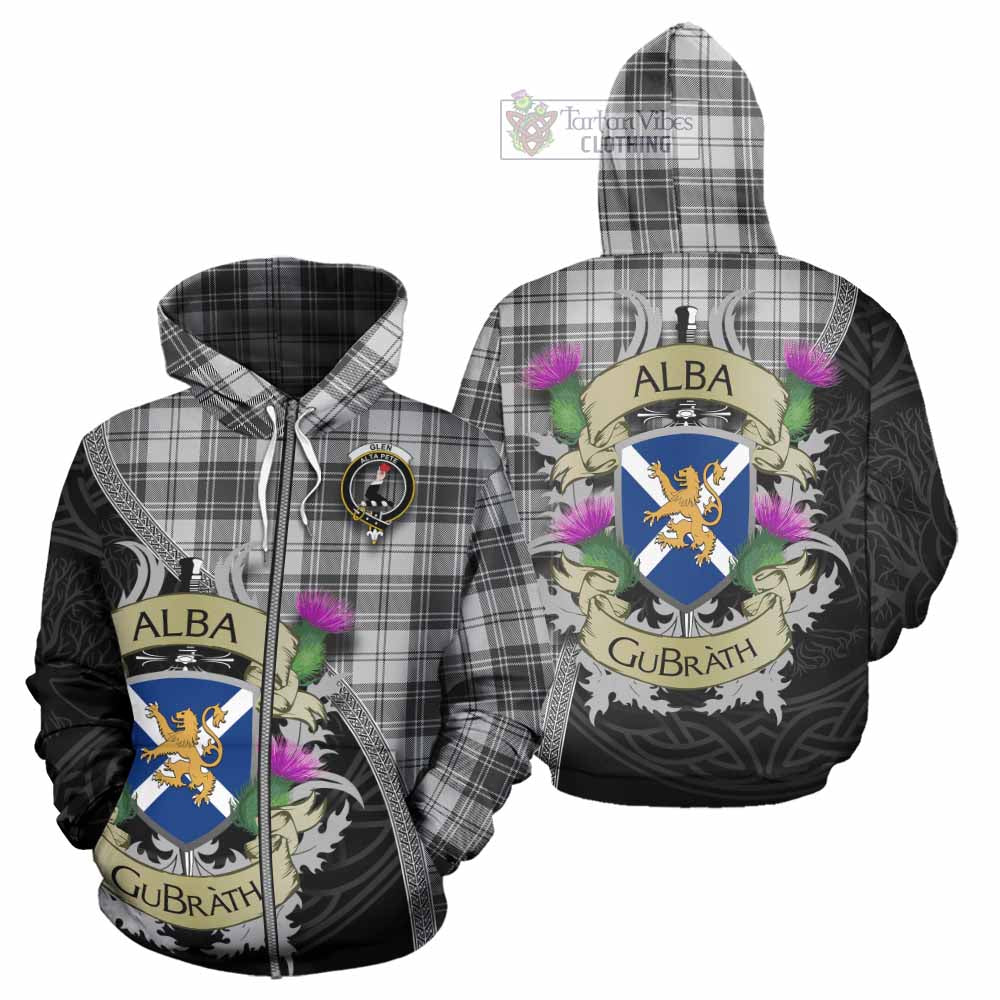 Tartan Vibes Clothing Glen Tartan Family Crest Hoodie Lion Rampant Royal Thistle Shield Celtic Inspired