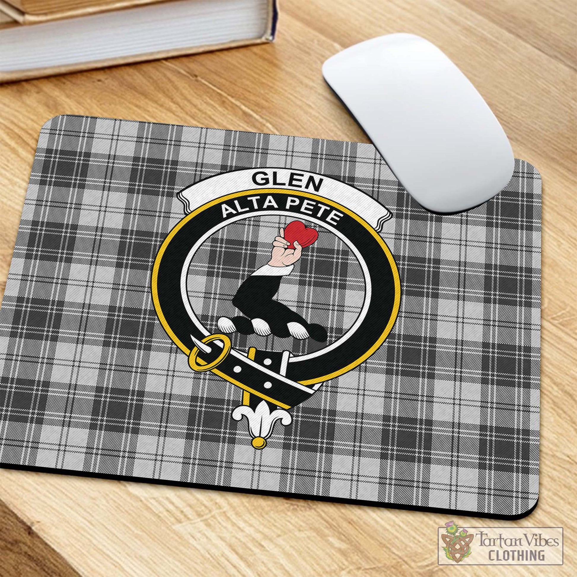 Tartan Vibes Clothing Glen Tartan Mouse Pad with Family Crest