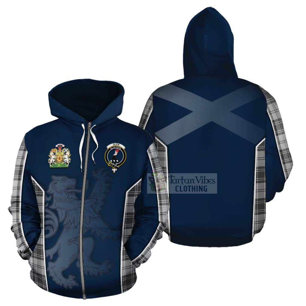 Tartan Vibes Clothing Glen Tartan Cotton Hoodie with Family Crest and Lion Rampant Vibes Sport Style