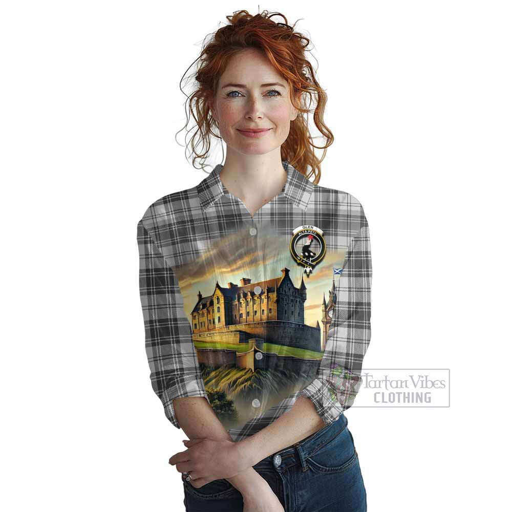 Tartan Vibes Clothing Glen Tartan Family Crest Women's Casual Shirt with Scottish Ancient Castle Style