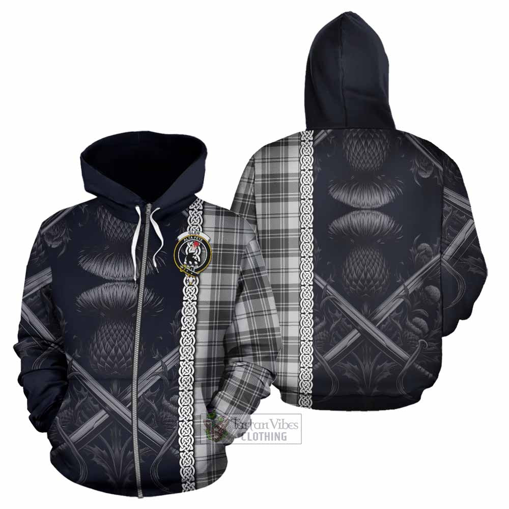 Tartan Vibes Clothing Glen Tartan Hoodie with Family Crest Cross Sword Thistle Celtic Vibes