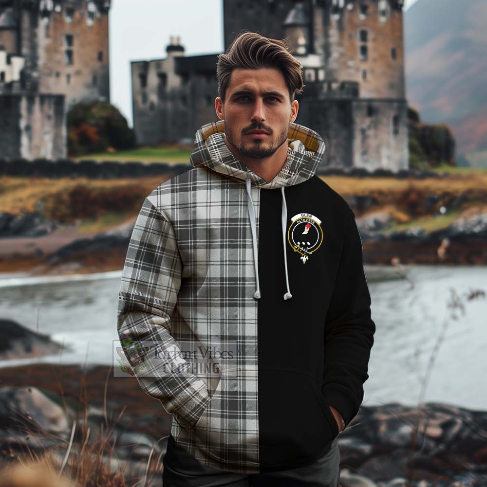 Tartan Vibes Clothing Glen Tartan Cotton Hoodie with Family Crest and Half Of Me Style