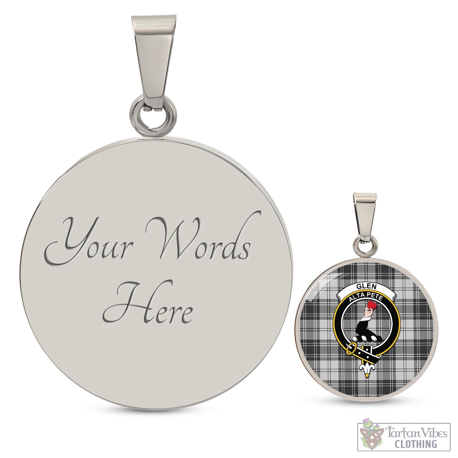 Tartan Vibes Clothing Glen Tartan Circle Necklace with Family Crest