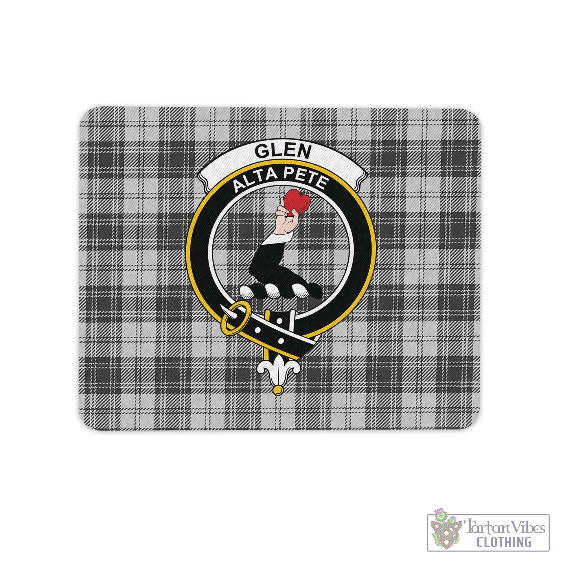 Tartan Vibes Clothing Glen Tartan Mouse Pad with Family Crest