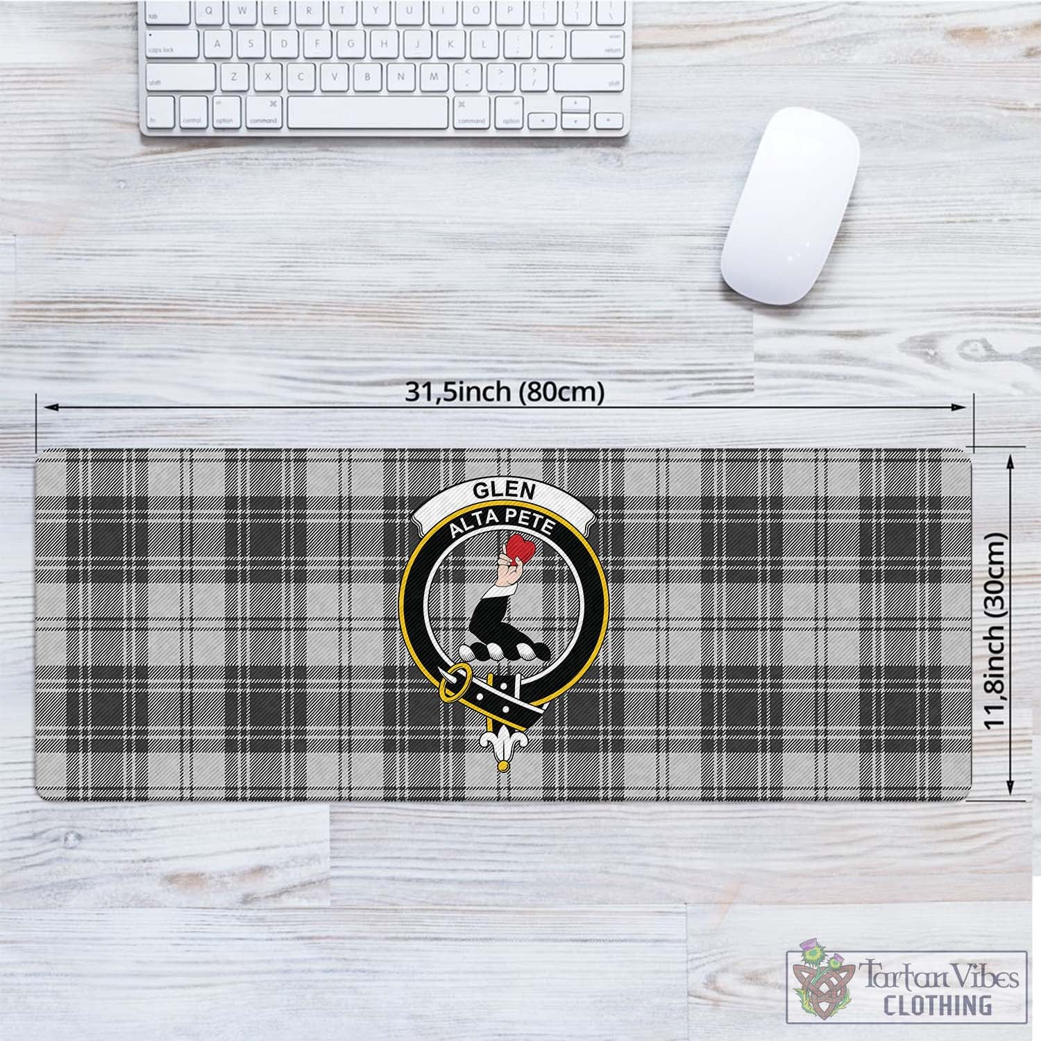 Tartan Vibes Clothing Glen Tartan Mouse Pad with Family Crest