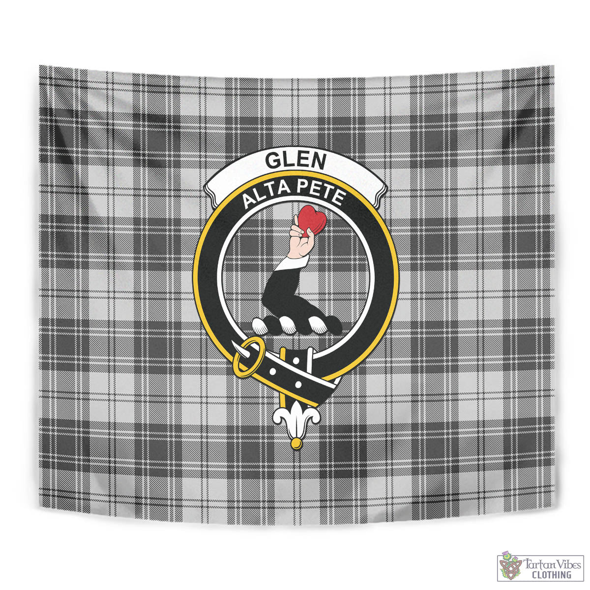 Tartan Vibes Clothing Glen Tartan Tapestry Wall Hanging and Home Decor for Room with Family Crest