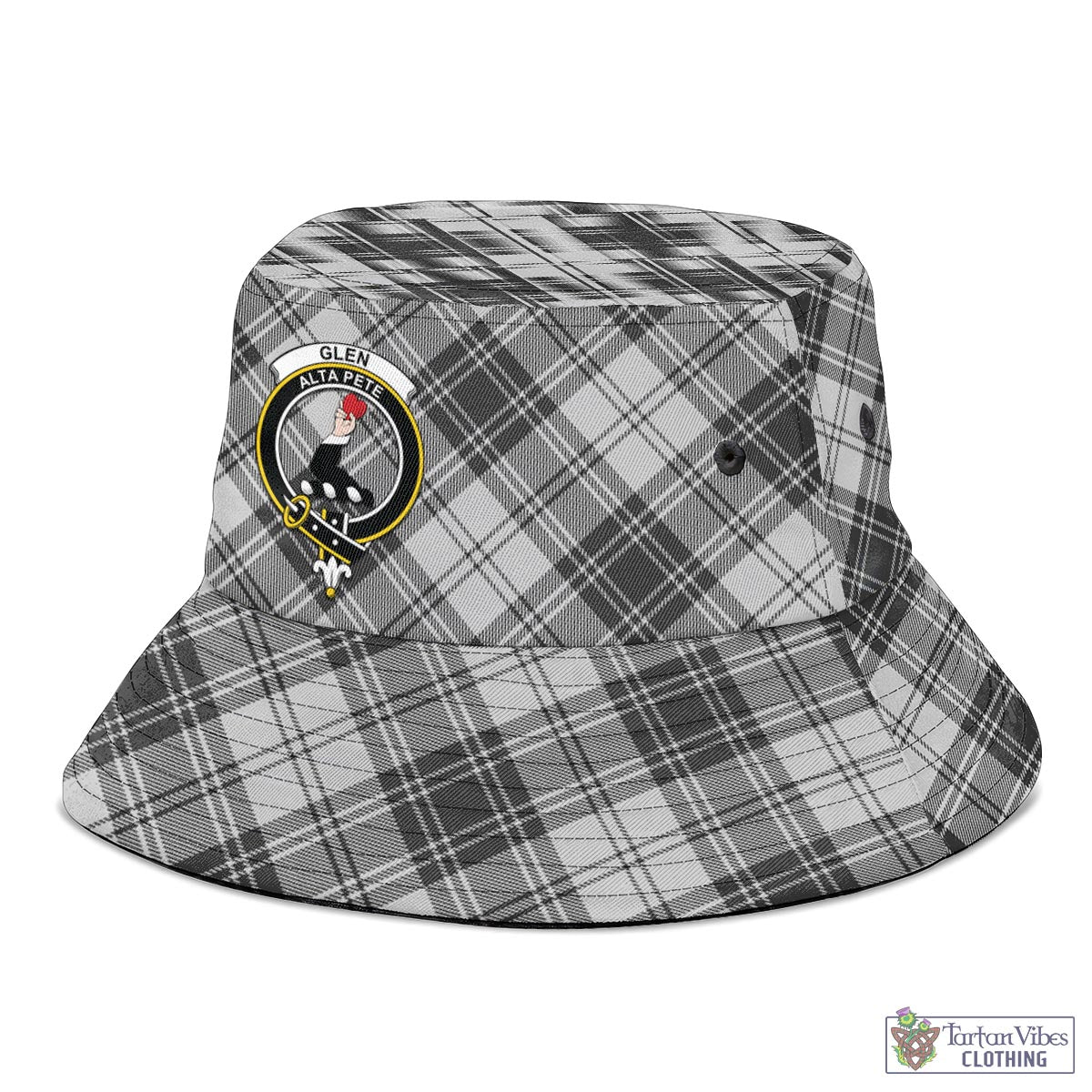 Tartan Vibes Clothing Glen Tartan Bucket Hat with Family Crest