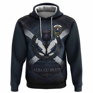 Glen Clan Crest Hoodie with Celtic Knot Thistle and Saltire