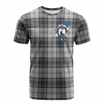 Glen Clan Crest In Me Tartan Cotton T-shirt Scotland Flag Style