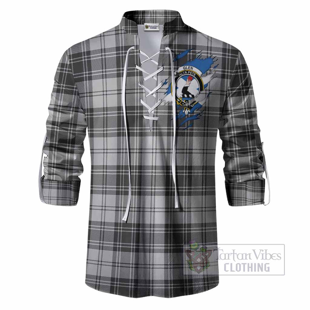 Glen Clan Crest In Me Tartan Ghillie Shirt Scotland Flag Style