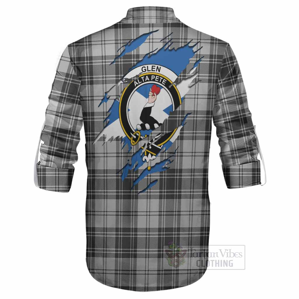 Glen Clan Crest In Me Tartan Ghillie Shirt Scotland Flag Style