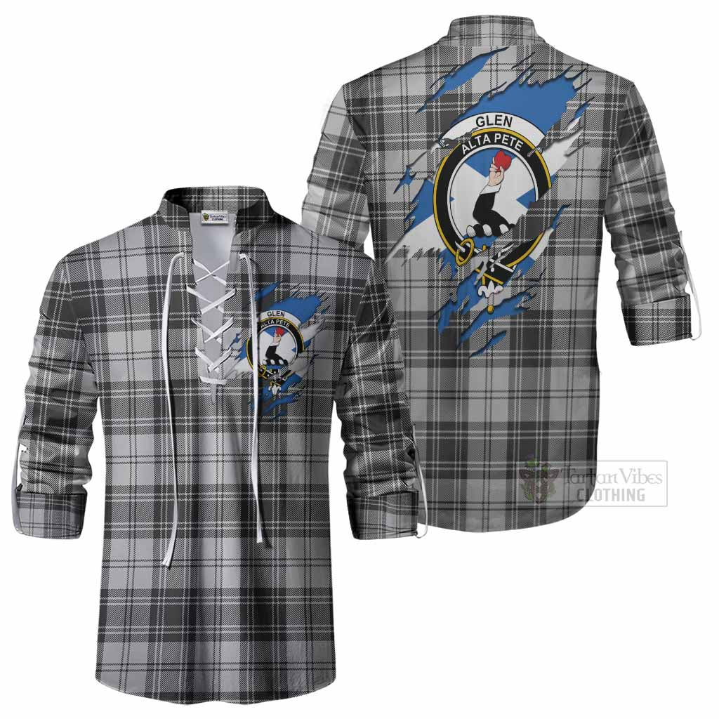 Glen Clan Crest In Me Tartan Ghillie Shirt Scotland Flag Style