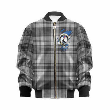 Glen Clan Crest In Me Tartan Kid Bomber Jacket Scotland Flag Style