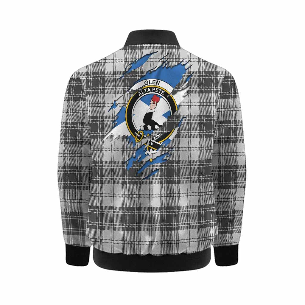 Glen Clan Crest In Me Tartan Kid Bomber Jacket Scotland Flag Style