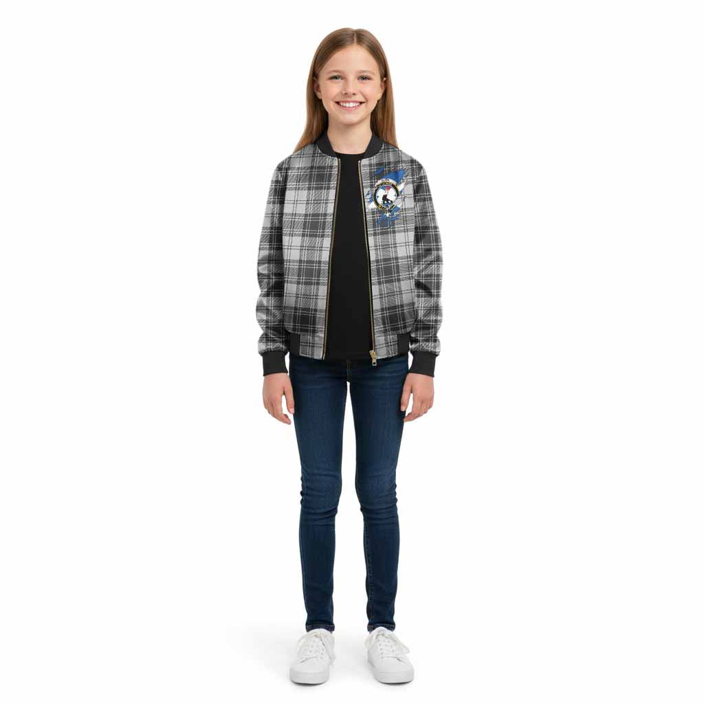 Glen Clan Crest In Me Tartan Kid Bomber Jacket Scotland Flag Style