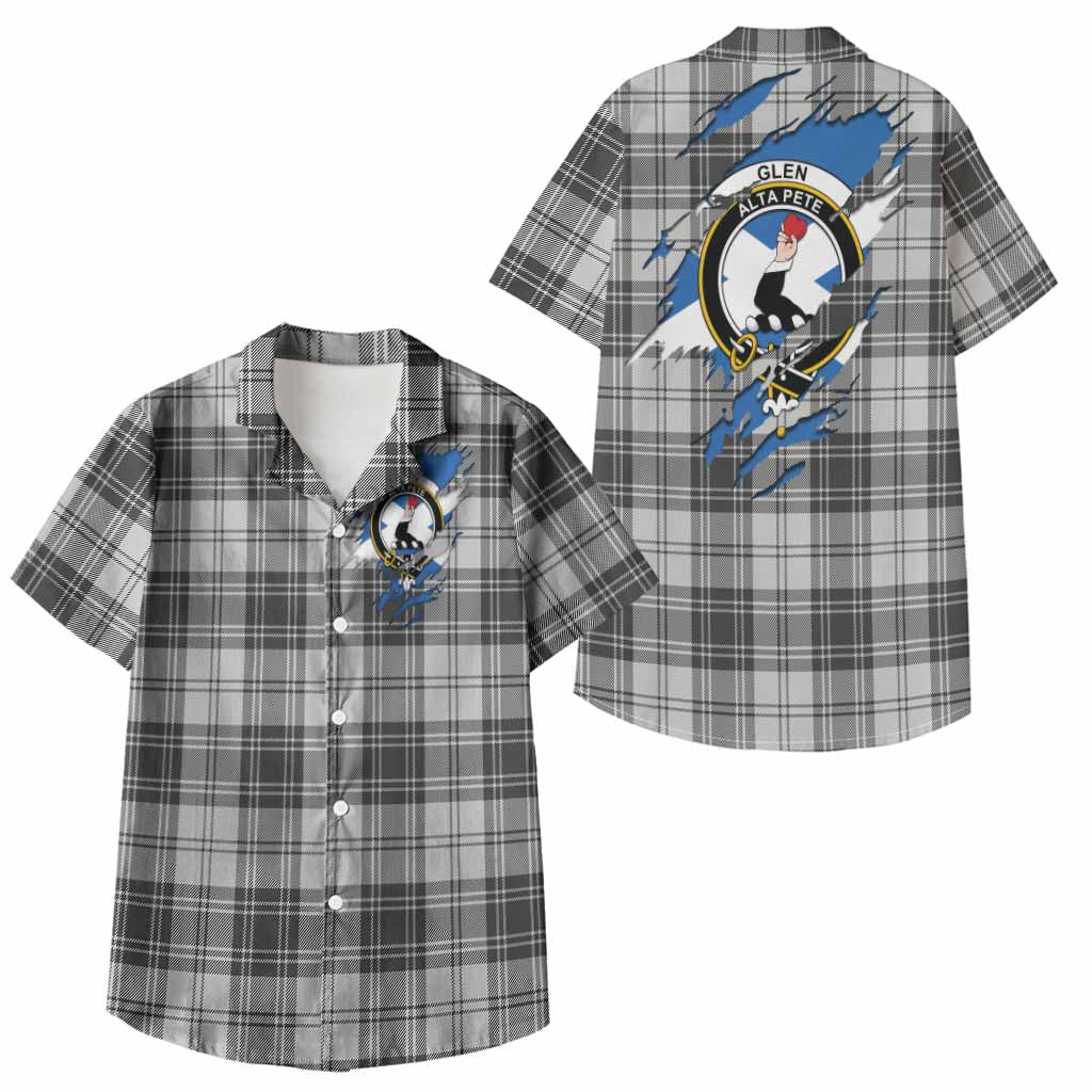Glen Clan Crest In Me Tartan Kid Hawaiian Shirt Scotland Flag Style