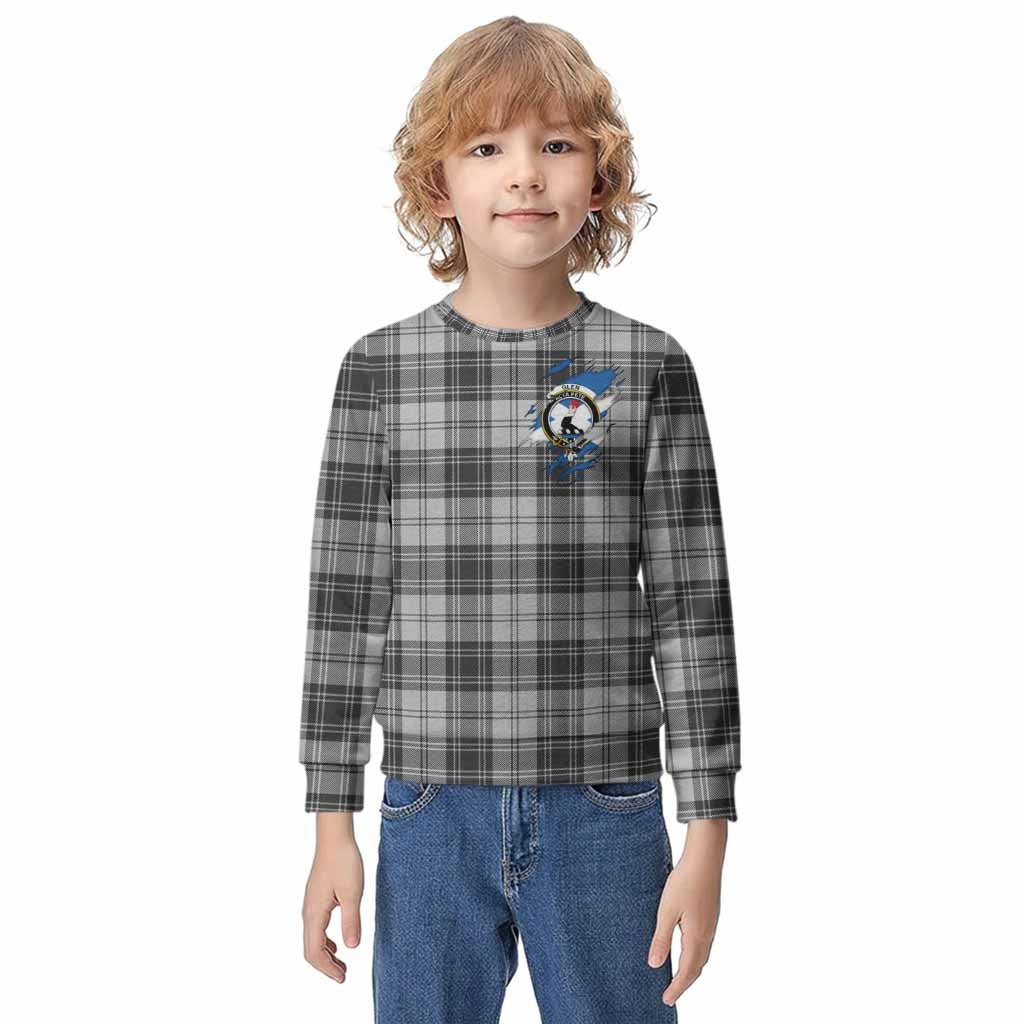 Glen Clan Crest In Me Tartan Kid Knitted Sweatshirt Scotland Flag Style