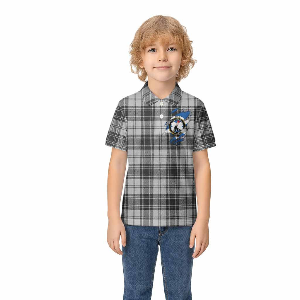 Glen Clan Crest In Me Tartan Kid Polo Shirt Scotland Flag Style