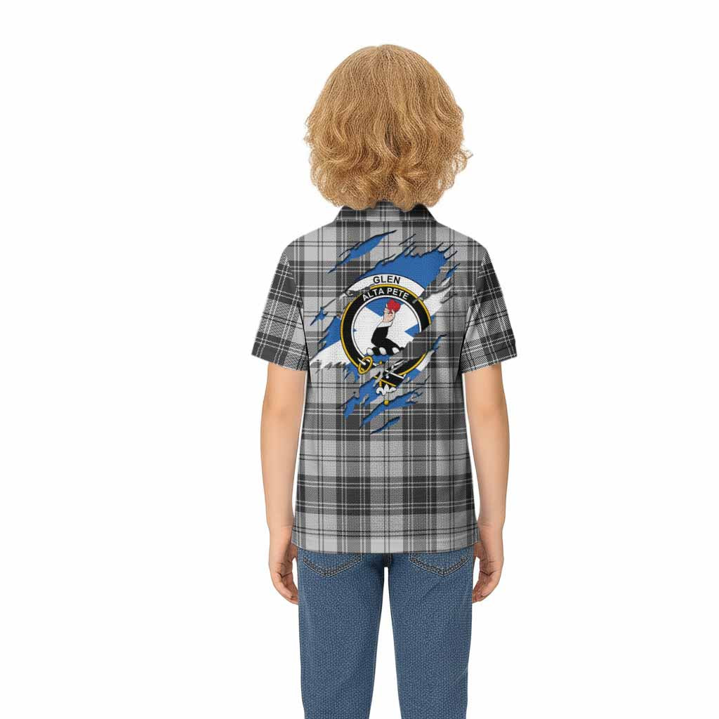 Glen Clan Crest In Me Tartan Kid Polo Shirt Scotland Flag Style