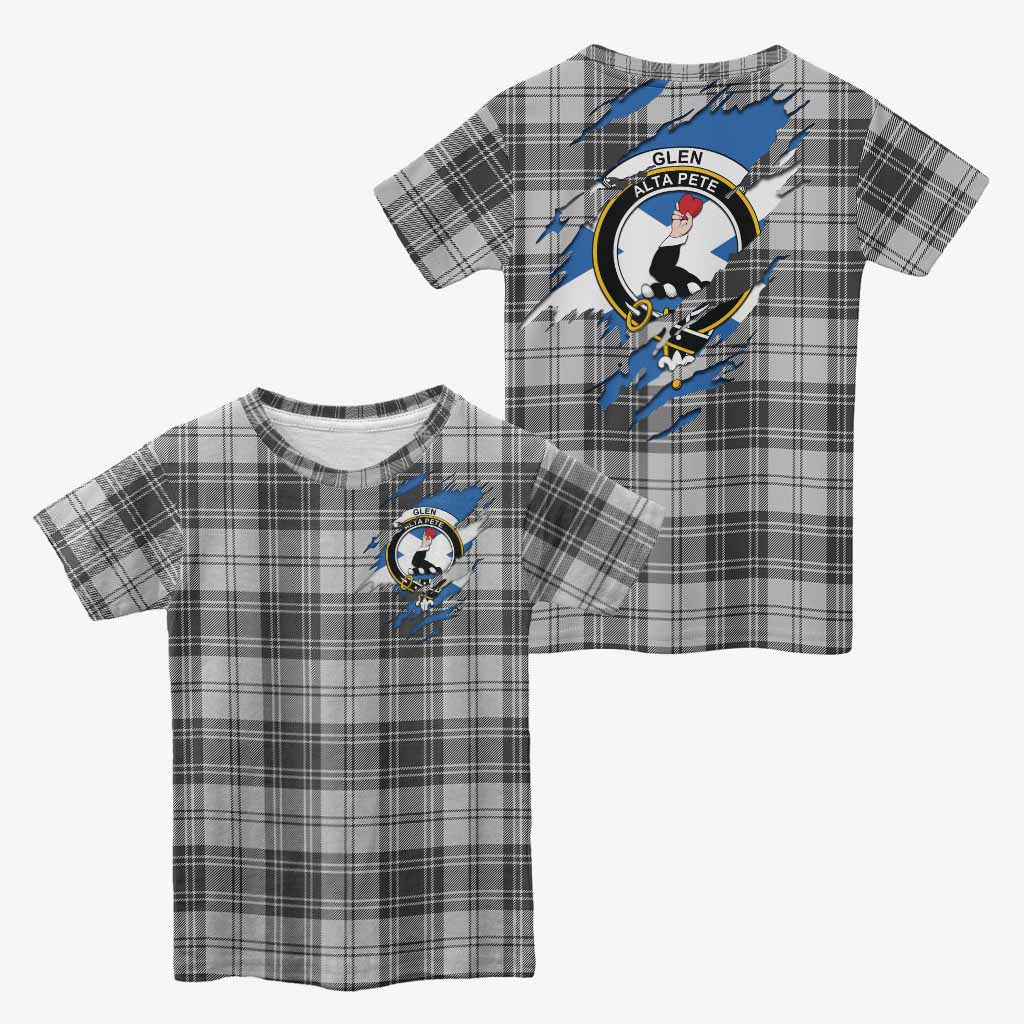 Glen Clan Crest In Me Tartan Kid T-shirt Scotland Flag Style
