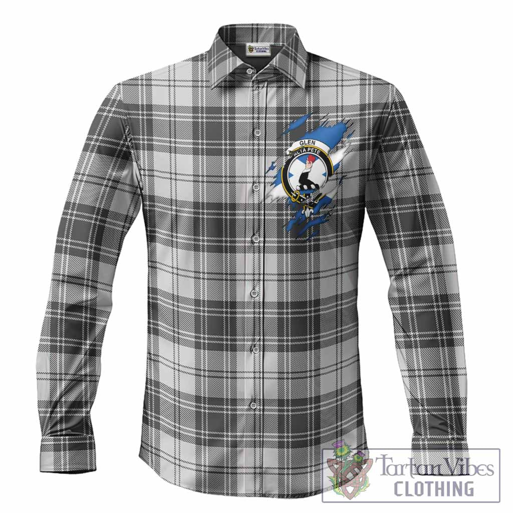 Glen Clan Crest In Me Tartan Long Sleeve Button Shirts Scotland Flag Style