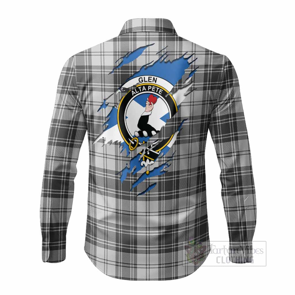 Glen Clan Crest In Me Tartan Long Sleeve Button Shirts Scotland Flag Style