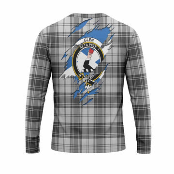 Glen Clan Crest In Me Tartan Long Sleeve T-Shirt Scotland Flag Style