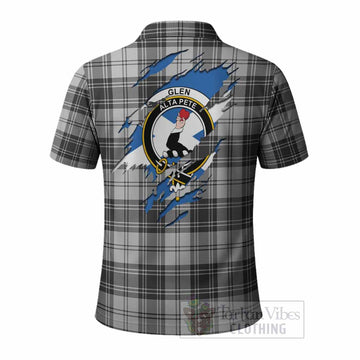 Glen Clan Crest In Me Tartan Polo Shirt Scotland Flag Style