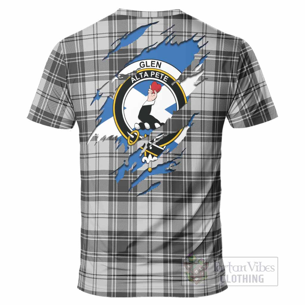 Glen Clan Crest In Me Tartan T-Shirt Scotland Flag Style