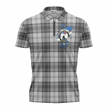 Glen Clan Crest In Me Tartan Zipper Polo Shirt Scotland Flag Style