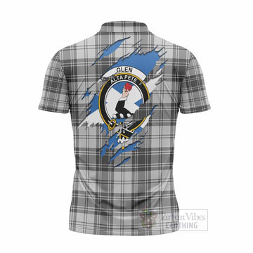 Glen Clan Crest In Me Tartan Zipper Polo Shirt Scotland Flag Style
