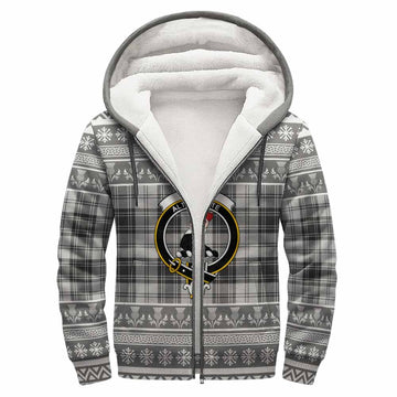 Glen Clan Tartan Christmas Fleece Hoodie with Family Crest