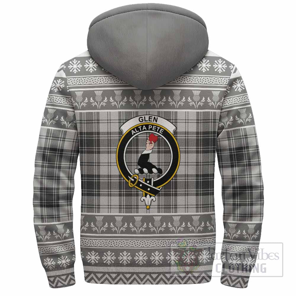Glen Clan Tartan Christmas Fleece Hoodie with Family Crest - Tartan Vibes Clothing