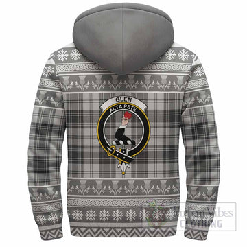 Glen Clan Tartan Christmas Fleece Hoodie with Family Crest